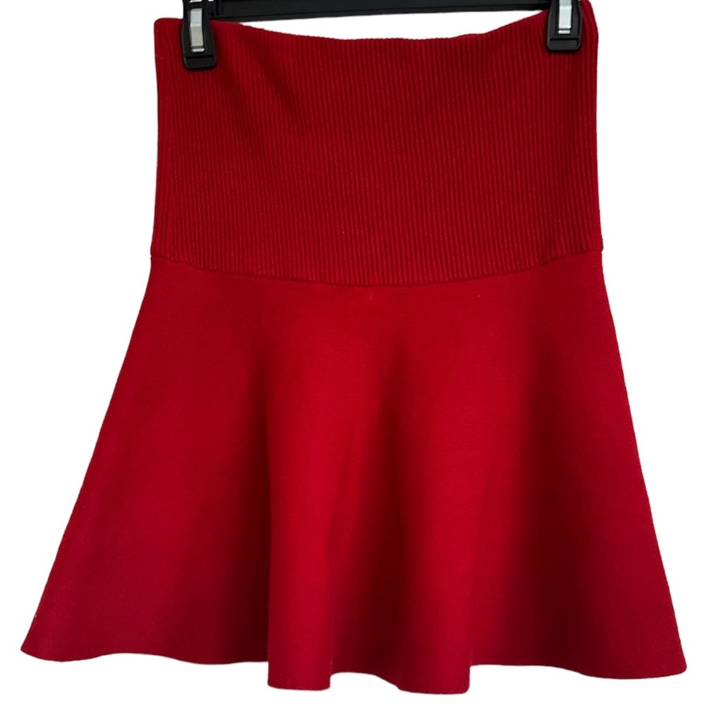 ZARA Basic Collection Knit Skirt Size S Red